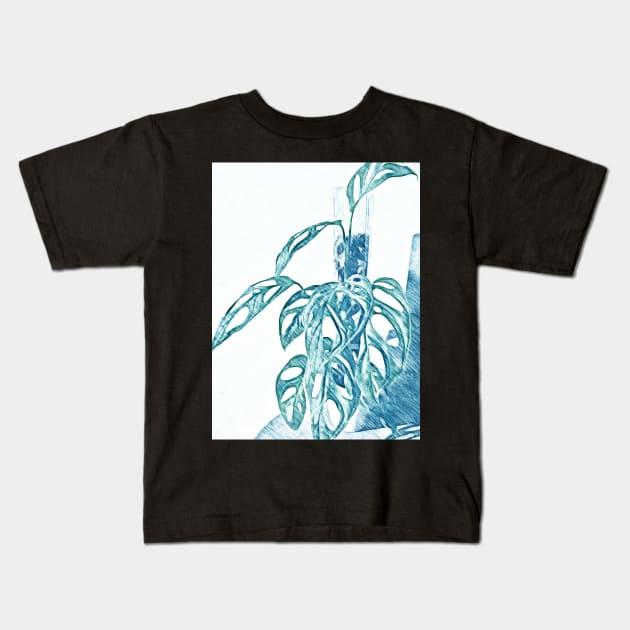 Monstera Adansonii Kids T-Shirt by Banyu_Urip